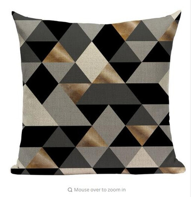 

Geometric Black Blue Cushion Cove Textile Hill Gold Dero Throw Pillows Covers 45Cmx45Cm Square Sofa Bed 3D Throw Pillow Cover