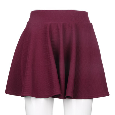 

Fashion Women's Stretch Waist Plain Skater Flared Pleated Mini Skirt New