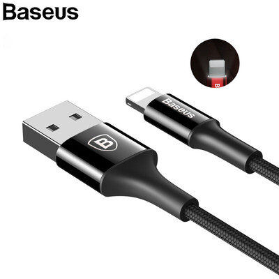 

Baseus LED USB Cable For iPhone Xs Max XR 8 7 6 5 Fast Charging 2A Charging&Data Transfer