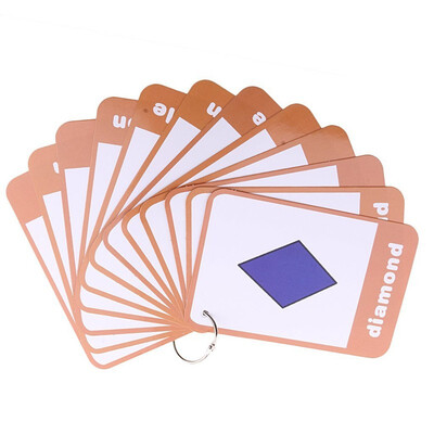 

12 Pieces - shape Flash Cards-English word learning card&pocket size flash card for Preschool children-English Vocabulary Cards