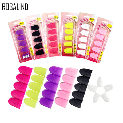 

ROSALIND 5pcsset Colorful Nail Art Remover Wrap Elastic Cleaning Varnish Tool