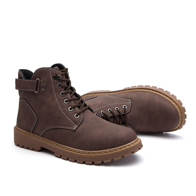 

2018 mens middle help Martin boots mens short shoes winter trend leather boots increase mens boots