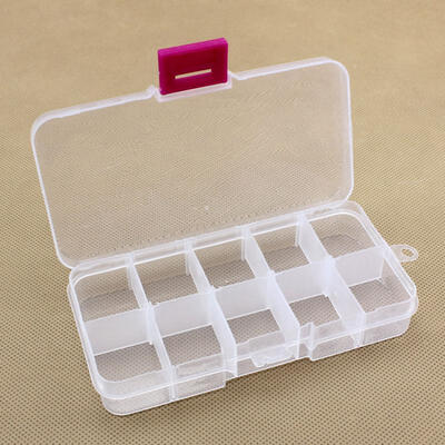 

10 Compartments Plastic Box Jewelry Bead Storage Container Craft Organizer