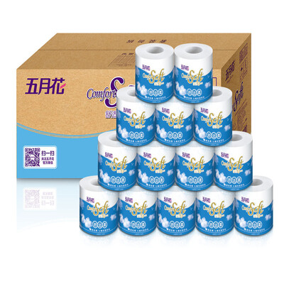 

May Flower toilet paper comfortable soft 3 layer 140g embossed cored paper roll * 20 roll box sales