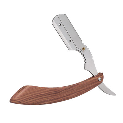 

Male Straight Edge Razor Stainless Steel Manual Folding Shaving Knife Wooden Handle Blade Shave Beard Cutter Razor