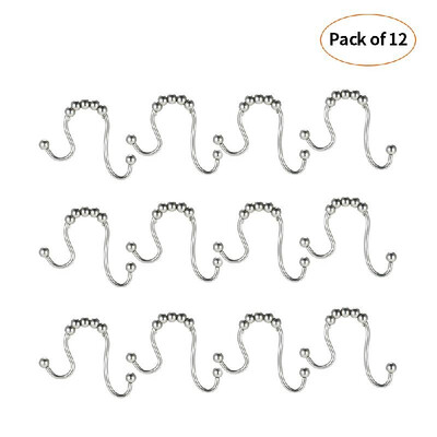 

Rustproof Shower Curtain Rings Stainless Iron Heavy Duty Roller Double Glide Shower Hooks for Bathroom Shower Rods Curtains Liners