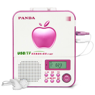 

Panda PANDA F-327 Language Recorder Belt Machine Walkman Tape u Disk Card Portable Student English Learning Machine Player Recorder Red