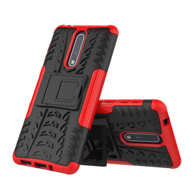 

Fivice Nokia 8 Case TPU anti-fall tire pattern back clip bracket phone case