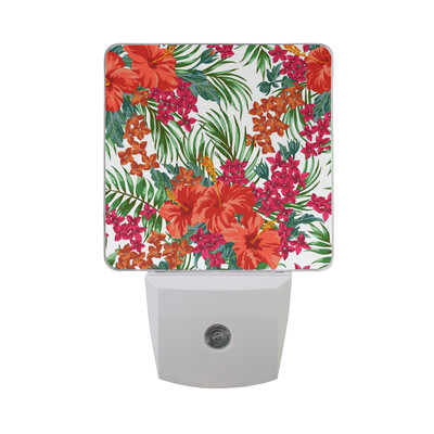 

ALAZA LED Night Light With Smart Dusk To Dawn SensorBird And Flowers Vintage Romantic Pattern Plug In Night Light