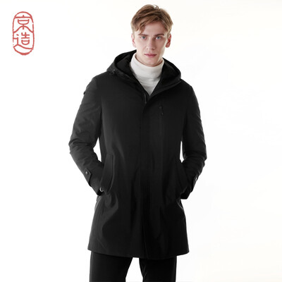 

JZAO business casual long down jacket black 185100A