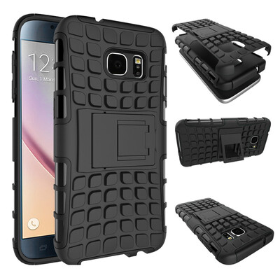 

Fivice Samsung S7 Case TPU anti-fall tire pattern back clip bracket phone case