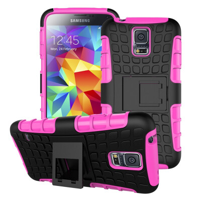 

Fivice Samsung S5 mini Case TPU anti-fall tire pattern back clip bracket phone case