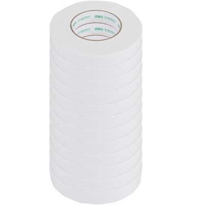 

Deli 30412 EVA foam double-sided tape strong high viscosity 25mm 24mm 5y white 12 rolls bag
