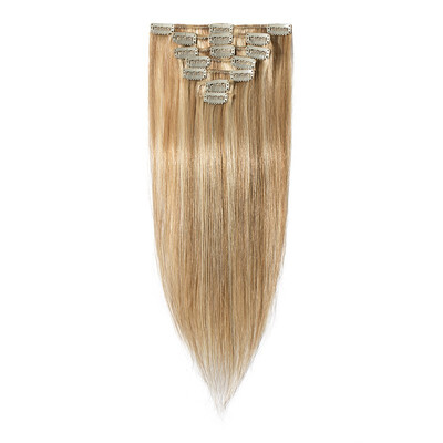 

7 PcsSet 100 Human Hair Clip In Hair Extensions Women Girls Long Straight Full Head Hair Extension
