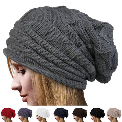 

Womens Winter Beanie Knit Crochet Ski Hat Oversized Cap Hat Warm