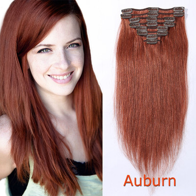 

100 Human Hair Real Thick Women Girls Long Straight Full Head Hair Extension Clip In Hair Extension