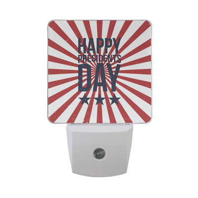

ALAZA LED Night Light With Smart Dusk To Dawn SensorHappy Presidents Day Baloon With American Flag Plug In Night Light