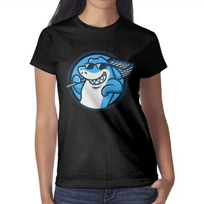 

Labor Day Blue Shark Womens Black t Shirts Custom Womens Cotton t-Shirts