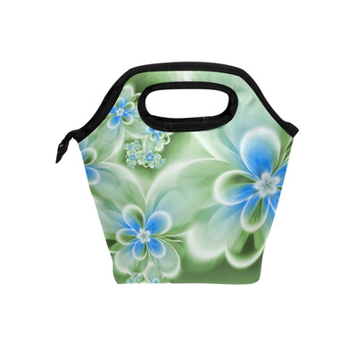 

Lunch Bag Charming Flower Tote Travel Picnic Insulated Handbags Portable Zipper Lunch Bag Box