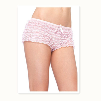 

Micromesh lace ruffle tanga short