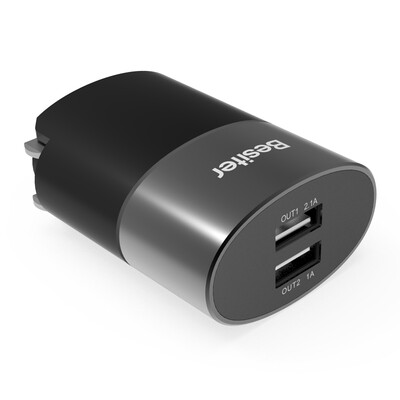 

Besiter 5V / 2.1A Phone / Tablet / Dual Output Smart Adapter Складная вилка Портативное зарядное устройство / зарядное устройство 0802 Star Grey