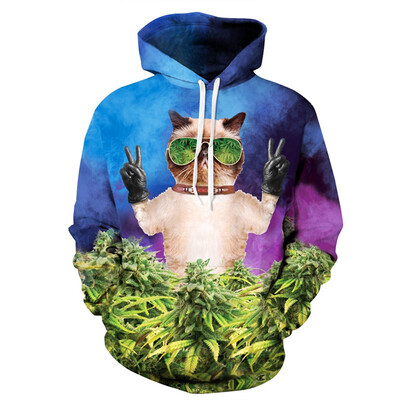 

QYDM044Mens Hoodie 3D Printed Women Pullover Sweater