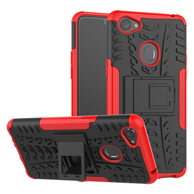 

Fivice OPPO F7 Case TPU anti-fall tire pattern back clip bracket phone case