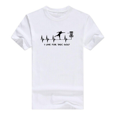 

Disc Golf Gift I Live For Disc Golf Heartbeat Heart Premium Men T-Shirt