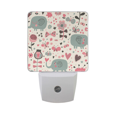 

ALAZA LED Night Light With Smart Dusk To Dawn SensorElephant Colorful Plug In Night Light