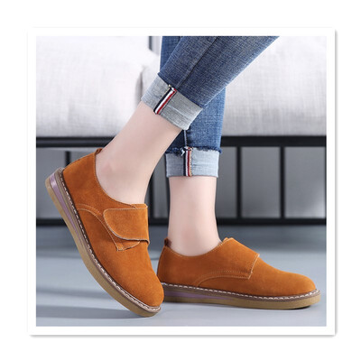 

Autumn Velcro large size womens shoes Korean version of the wild lazy shoes 2018 autumn new Korean version of the British pedal a