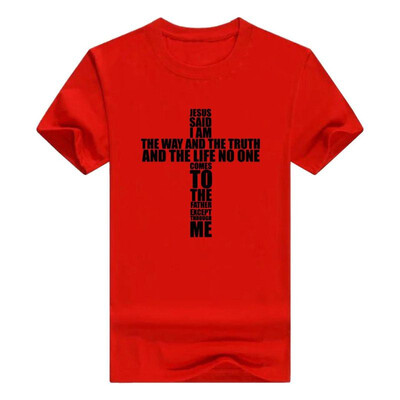 

Christian Religious Men Tshirt Jesus The Way Truth Life Cross