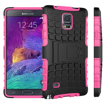 

Fivice Samsung Note 4 Case TPU anti-fall tire pattern back clip bracket phone case