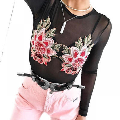 

Women Long Sleeve Bodysuit Leotard Bodycon Bandage Jumpsuit Romper Tops