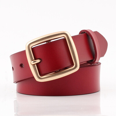 

Badinka 2018 New Designer Wide Black White Red 100 Genuine Leather Belt Female Square Gold Buckle Waist Belts for Women Jeans