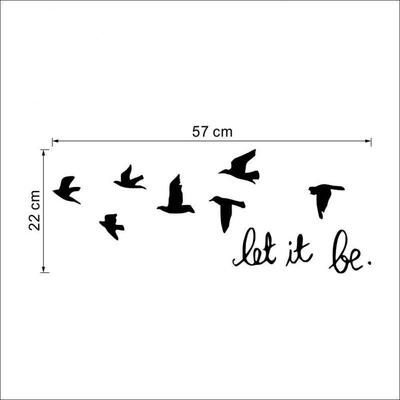 

LET IT BE Fly Birds Art Wall Stickers Black Decals Mural Home Decal Room Decor