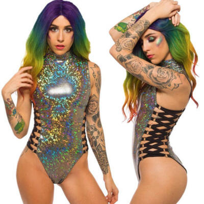 

Women Sleeveless Leotard Bandage Bodycon Bodysuit Jumpsuit Romper Cocktail Top