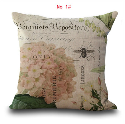 

45cm45cm Retro flower pattern linencotton pillow case sofa throw cushion cover decorative pillow cover