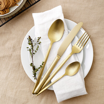 

Beijing made Western tableware set 304 stainless steel cutlery spoon set of 4 gold
