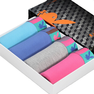 

PLAYBOY Men's Underwear 4 Pack Gift Set Breathable Boxer Briefs
