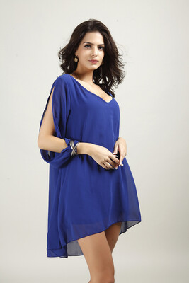 

Buenos Ninos Fashion Womens Clothing Chiffon Loose A-line Dress Mini V-neck