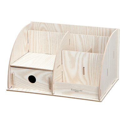 

Comix) B2231 multi-functional wood creative combination storage box / savings box office stationery
