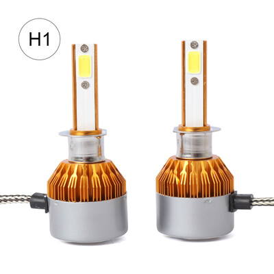 

C6 Universal Automobile Headlight Gold Modified Lamp Kit Car LED Conversion COB Bulbs Lamps 6500K White Light