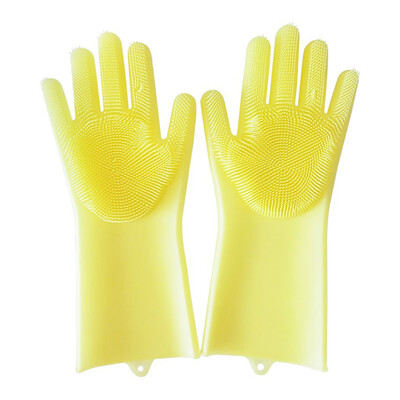 

1 Pair Dish Washing Gloves Silicone Eco-Friendly Scrubber Cleaning For Multipurpose Kitchen Bed Bathroom Hair Care