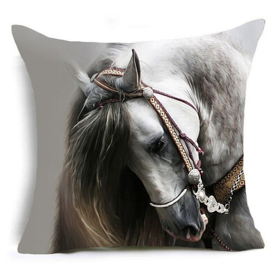 

High definition animal pattern Polyester Cushion Cover Elephant Horse tiger lion fox Pillow case Home decoration Pillow Cover