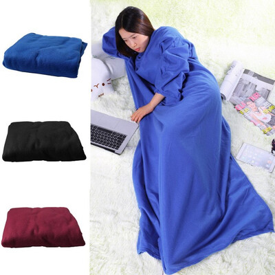 

2018 The most fashionable dinner family winter warm wool blanket robe shawl with sleeves