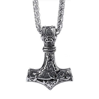 

Men Handcrafted Viking Necklace Retro Norse Amulet Alloy Pendant Necklace Celtic Pagan Jewelry