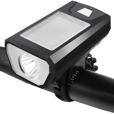 

JAKROO mountain bike headlight horn bicycle headlight glare solar USB charging charged horn bell lighting flashlight headlights