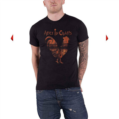 

Alice in Chains T Shirt Rooster Dirt Band Logo Official Mens Black