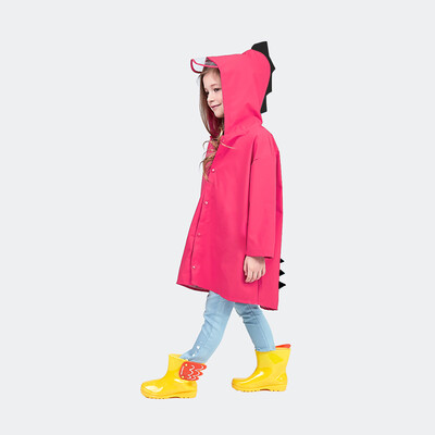 

Many beautiful memories baby children raincoat girls boys kindergarten students children children polyester cloth poncho cartoon dinosaur red L code