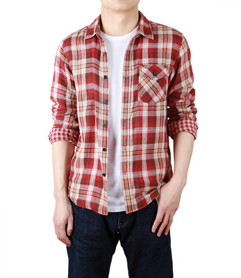 

BIIFREE Mens Clothing Casual Button-Down Shirts 100 COTTON Retro Plaid Shirt